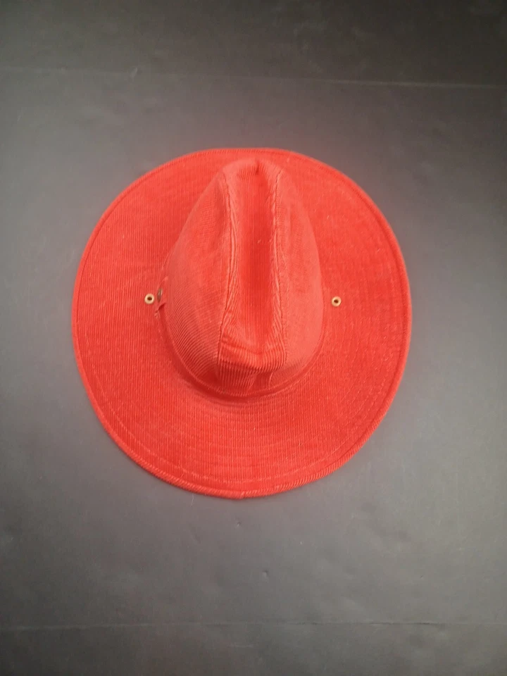 Vintage 70s Levi Strauss Red  Corduroy Cowboy Cowgirl Western Hat Size 7 1/4 - Image 2 of 4