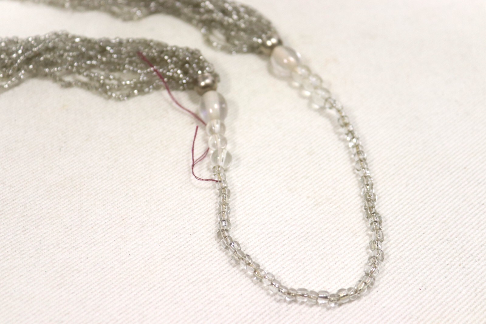 Multi Strand Clear Silver Beaded Infinity Necklace - image 5