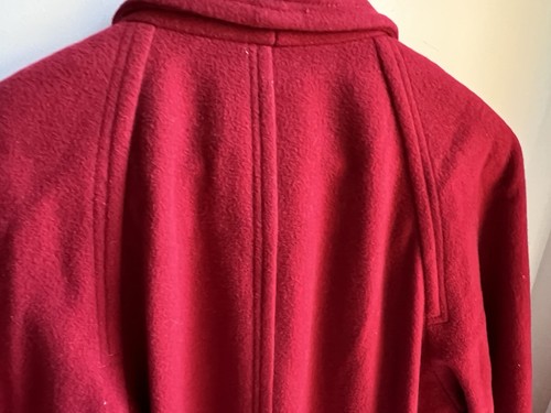 Women Size 10 Red Wool Winter Coat Jacket Structured Long/mid Length - Picture 15 of 20