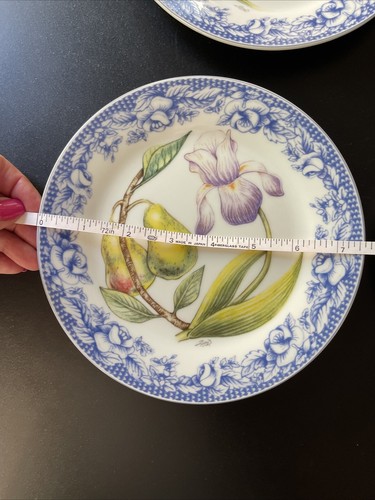 I Godinger & Co Salad Plates | Set of 4 Assorted Fruit Floral Motifs Amalfi Boho - Picture 14 of 15