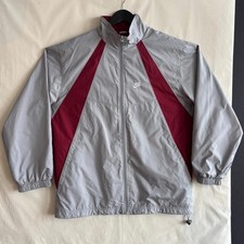 VTG 90s Nike Gray Burgundy Colorblock Windbreaker Track Jacket Gorpcore - Size L