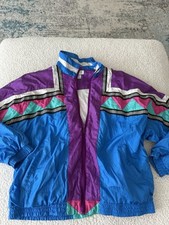 Vintage 90's Windbreaker Womens XL Lavon Jacket Color Block Nylon EMB