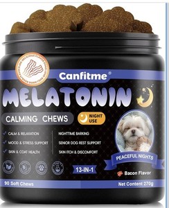 Melatonin for Dogs, 90 Chews Calming Treats for Small and Large Dogs 