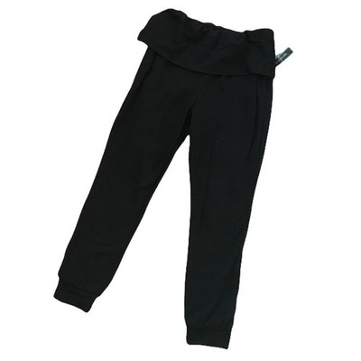 be inspired Womens Leggings Size XS Peplum Black Joggers Knit Casual Pants NEW