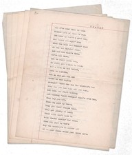 ANONYMOUS MANUSCRIPT POEM "TRASH?" 5 pp. written during the Great Depression