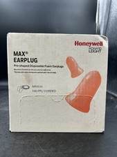 100 Pack Howard Leight by Honeywell MAX-30 33NRR Single-Use Earplugs - Corded