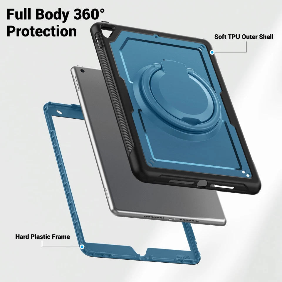 Kids Rotating Handle/Stand Case for iPad 7/ 8th 9th 10th 11th A16 Gen Shockproof - Image 4 of 4