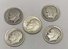 Lot Of Five Rosevelt  Dimes , 1948s , 1948d (3)  1961p , 90% Silver,