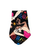 Vintage '93 Looney Tunes Mania Tasmanian Devil Cartoon Character Mens Neck Tie