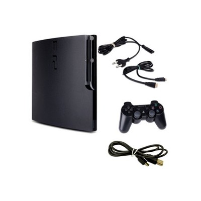 PS3 Konsole Slim 320 GB CECH-3004B mit Controller und allen Kabeln