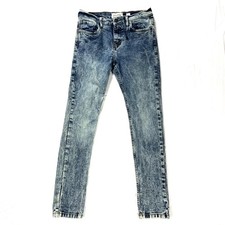 FWRD DENIM Boys 14 Skinny Jeans Acid Wash Blue Stretch Distressed RN 0100543