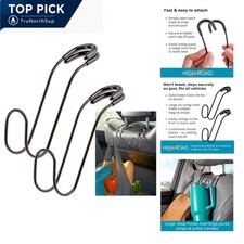 Unbreakable Car Headrest Hooks 2-Pack Heavy Duty Metal Seat Hooks for Bags, P...
