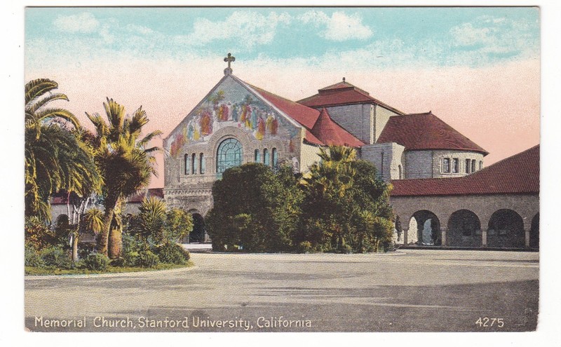 Stanford University California antique postcard / Memorial Church