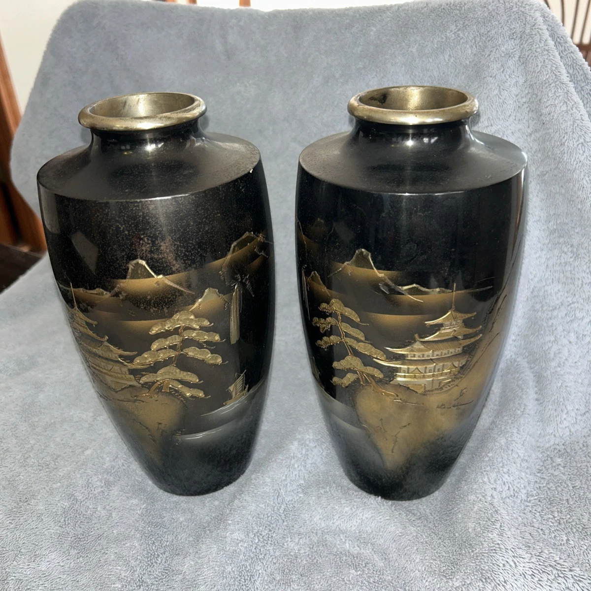 Chokin 花瓶日本古董花瓶| eBay