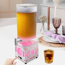 3 Litre Large Clear Beverage Drinks Dispenser With Tap Milk Beer Iced Tea LED