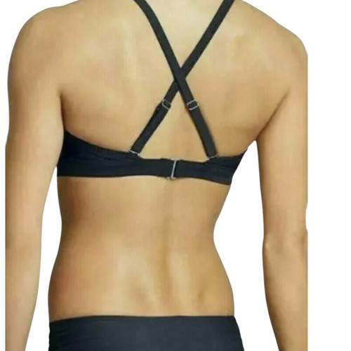 Athleta Women Black 34 D/DD Wild Bloom Twister Bikini Top Adjustable #964874 - Picture 3 of 3