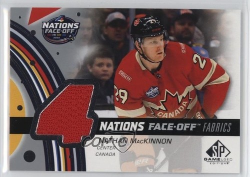 2025 SP Game Used 4 Nations Face-Off Fabrics Team Canada Nathan MacKinnon #4N-MA