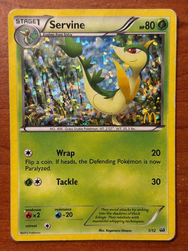 Servine 1/12 Confetti Holo HP - McDonald's Collection 2012 - Pokemon TCG