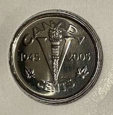 1945-2005P Canada 5 Cents Nickel Victory Brilliant UNC Removed from mint Roll