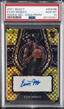 2021 PANINI SELECT RC SIGNATURES GOLD PRIZM #RSEMB EVAN MOBLEY 6/10 PSA 10 AUTO