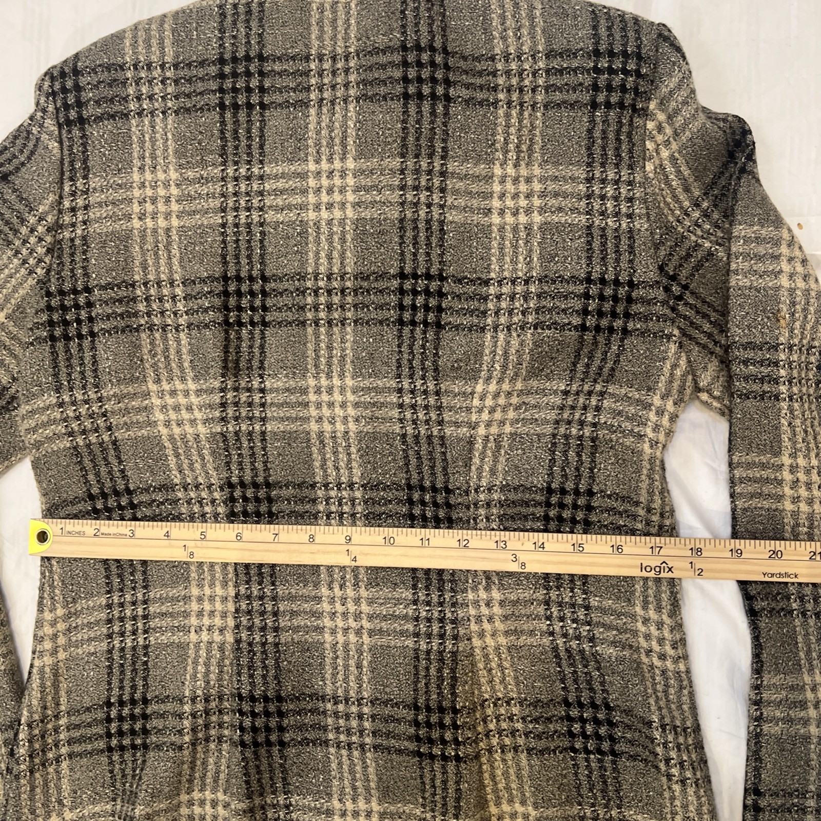 Vintage In Cinq Women’s Skirt Suit Size 8  Plaid Tweed Jacket Pencil Skirt Set