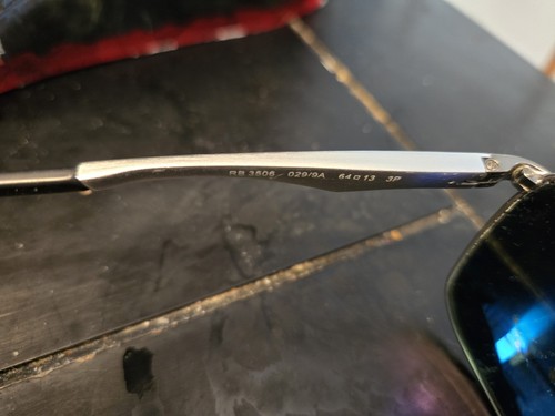 Gafas de sol Ray Ban RB 3506 029/9A aviador 64/13 3P bisagra flexible marco de metal armado solamente - Imagen 5 de 9