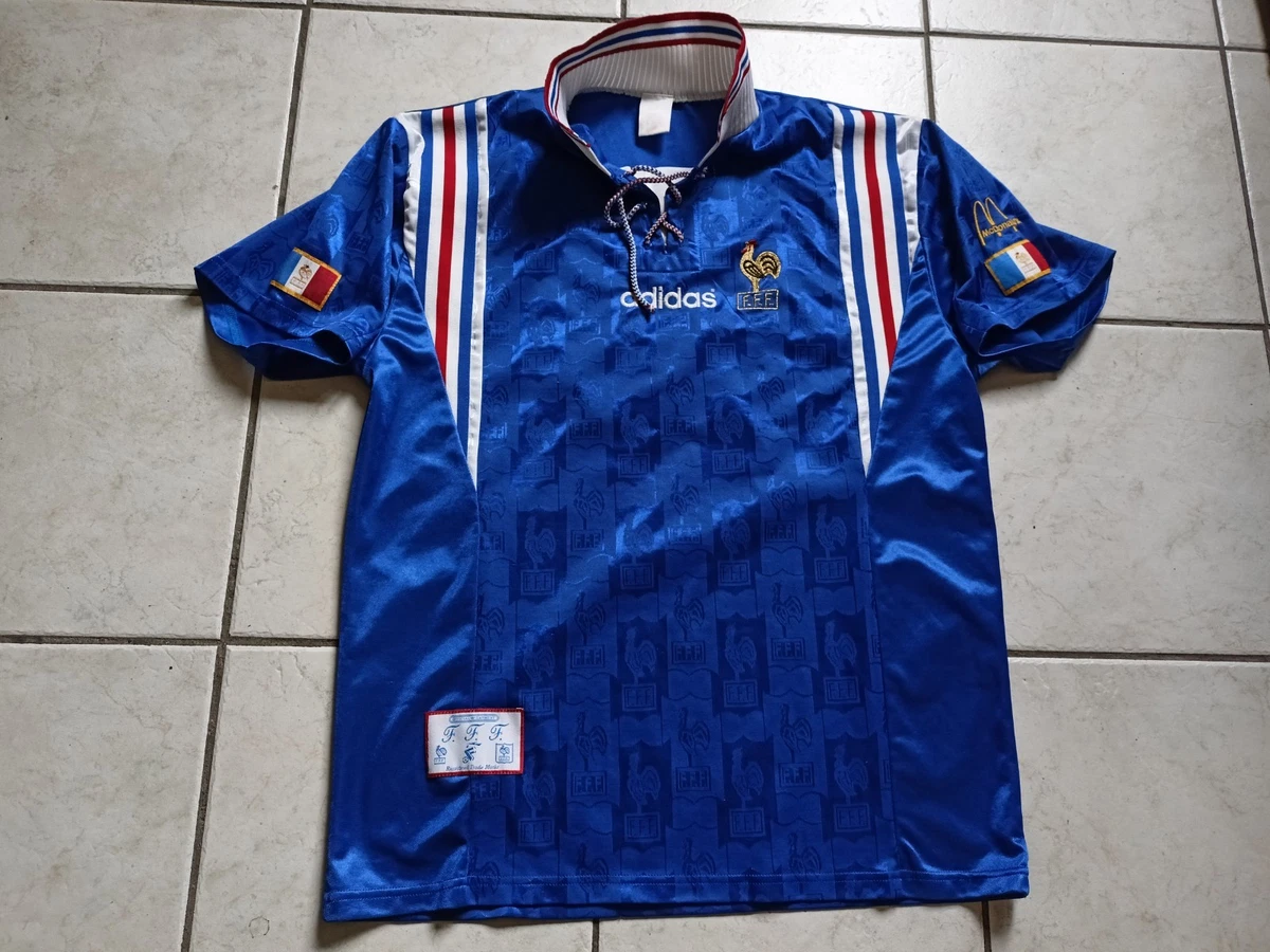 Maillot Domicile Vintage Équipe De France Adidas 1996-1997 – Taille M – Occasion