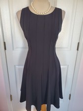 CALVIN KLEIN Pleated Detailing on Bodice & Flaired Skirt-Very Jackie O (Size 10)