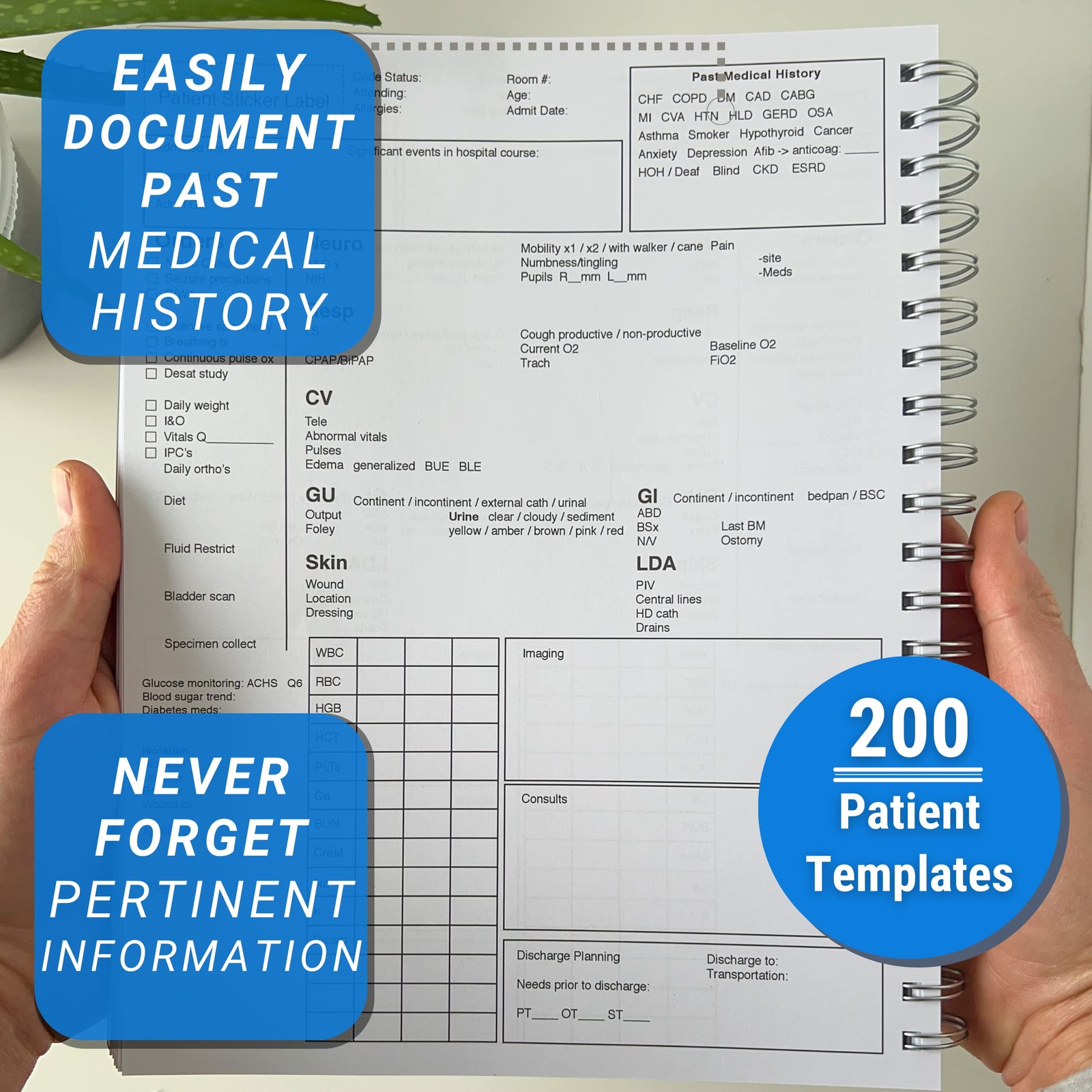 ProNurse Report Spiral Notebook – 200 Patient Templates, 8.5"x11",Essential F... thumbnail 4