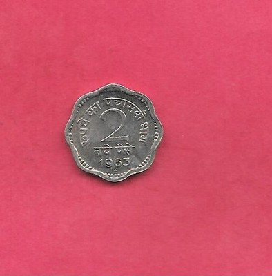 INDIA KM11 1963-B 2 NAYE PAISE BU GEM UNCIRCULATED NICE OLD VINTAGE COIN