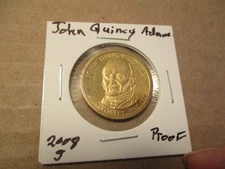 Gold Toned Dollar. John Q. Adams, 2008-S, (Proof) #121