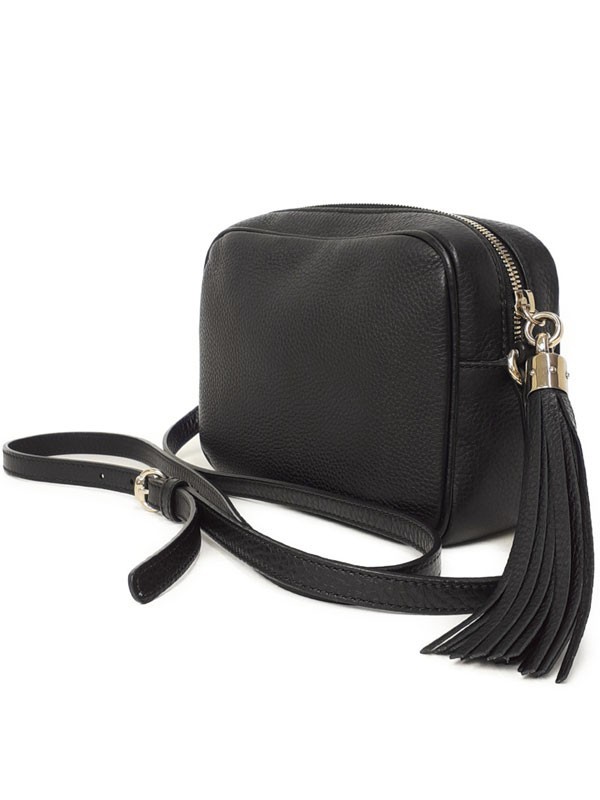Gucci Soho Small Disco 308364 Leather Black Fringe Shoulder Bag image 2