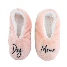 Faceplant Dreams Dog Mom Women's Furry Animal Footsies Slippers, Pink