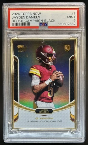 2024 Topps NOW Rookie Campaign - Quarterbacks Jayden Daniels RC Black #/10 PSA 9