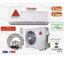 12000 BTU Ductless Air Conditioner Heat Pump Mini Split 110V 1 Ton W/kit Wi-Fi.