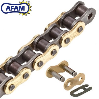 AFAM Kette für Generic TR 125 SM i.e 2013 Rollenkette 428R1-G gold/schwarz Clip