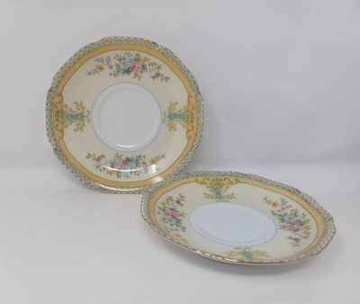 Noritake Mimosa Japan Saucer Plate Lot Of 2 Floral Vtg 1930's Romantic Small 5.5