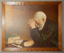 Vintage Grace Picture with Wood Frame {about 22  1/8" x 18  1/8"} New