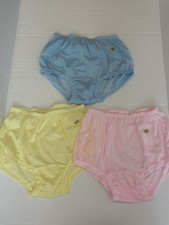 Vtg Gragero Panties Bundle 3 Pairs M Pink, Blue Double Nylon Gusset Granny