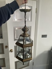 THREE BEAUTIFUL MATCHING VINTAGE PENDANT LANTERN STYLE  CELLING LIGHTS