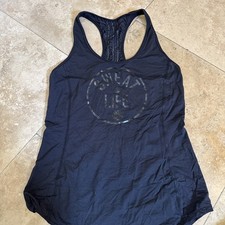 Lululemon Women's Sweat Life Racerback Tank Top Size 8 Black Gathered Back