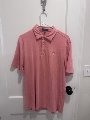 Masters Shirt Men Medium Golf Polo - pink salmon Masters Classics