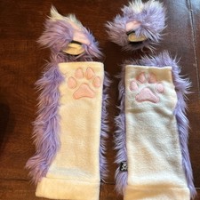 Purple cat ears furry kitty cat EAR and arm NECOMIMI COVERS ONLY cosplay anime