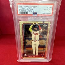 Marketplace image: Topps 2025 Chrome Marcell Ozuna Atlanta Braves #250 SuperFractor 1/1