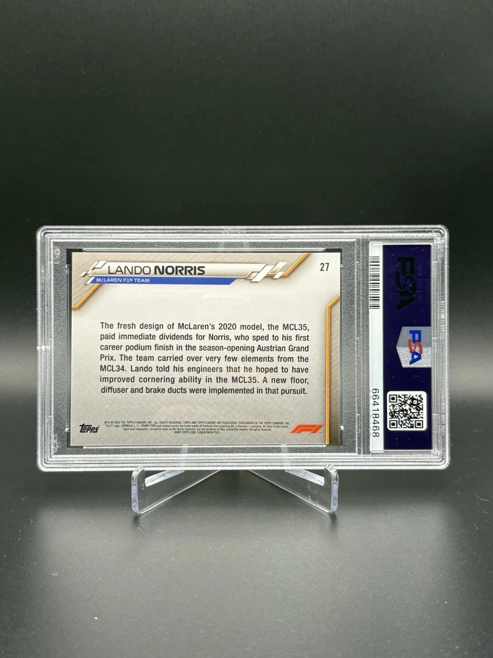 2020 Topps Chrome F1 Lando Norris RC Sapphire Edition #27 PSA 10 - Image 2 of 2