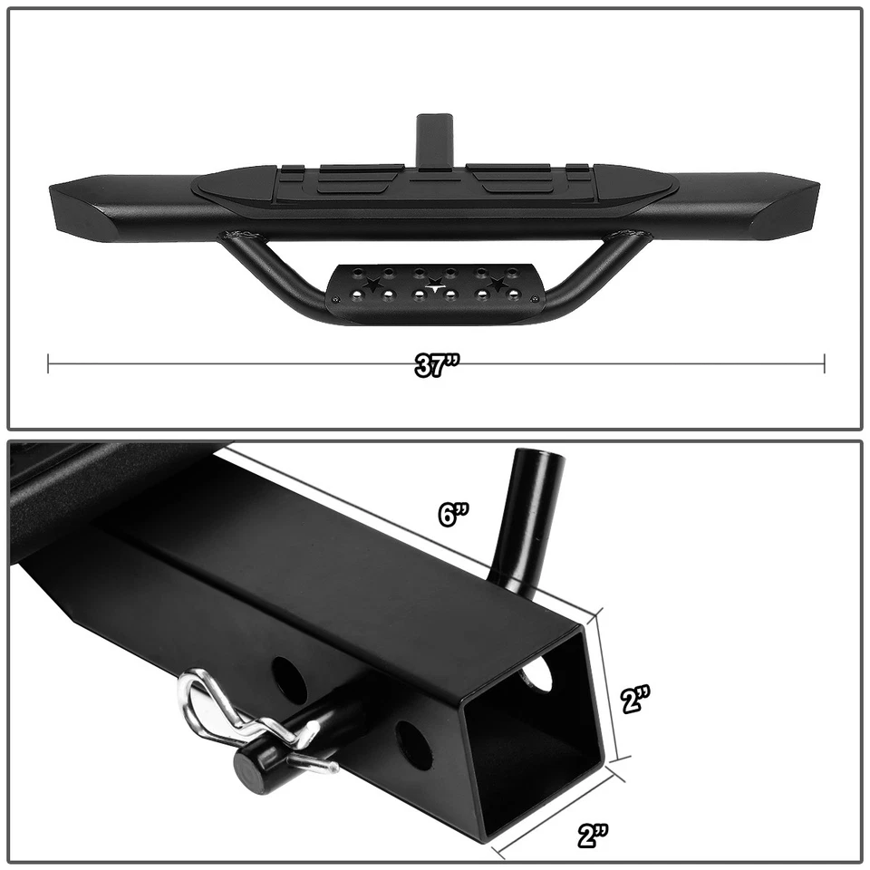 Fit 2" Receiver Truck Bed Heavy Duty Aluminum 3.75"OD Oval Tow Hitch Step Bar - Image 2 of 4