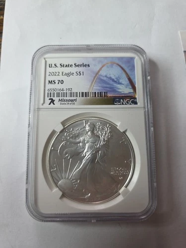 2022 7K Metals U.S. State Series American Silver Eagle NGC MS70 -Missouri