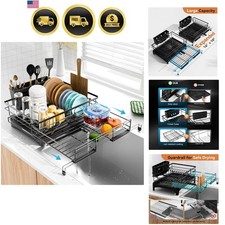 Dish Drying Rack - Expandable Rack, Large Capacity Dish Drainer for Kitchen C...