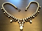 VINTAGE ESTATE MCM HIGH END RHINESTONE & MILK GLASS 15 3/8" NECKLACE! G32094