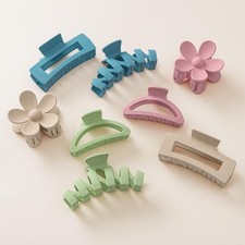 8PCS Assorted MultiStyle Colorful Flower Hair Claw Clips Variety Pack Set
